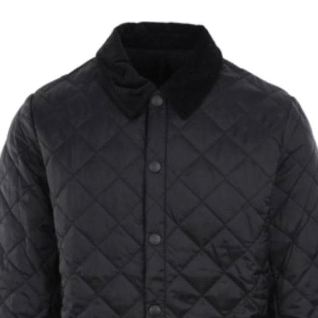 Cheap 巴伯尔 黑色标志刺绣单排扣棉质夹克. MQU0240MQUBK11