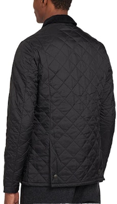 巴伯尔 黑色菱形绗缝夹克 - 纯色保暖外套 MQU0240-BK Shop 巴伯尔 黑色菱形绗缝夹克 - 纯色保暖外套 MQU0240-BK