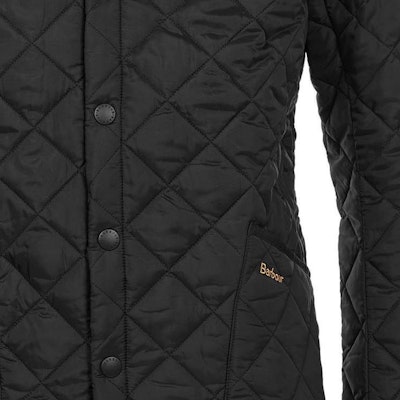 巴伯尔 黑色菱形绗缝夹克 - 纯色保暖外套 MQU0240-BK Sizing 巴伯尔 黑色菱形绗缝夹克 - 纯色保暖外套 MQU0240-BK