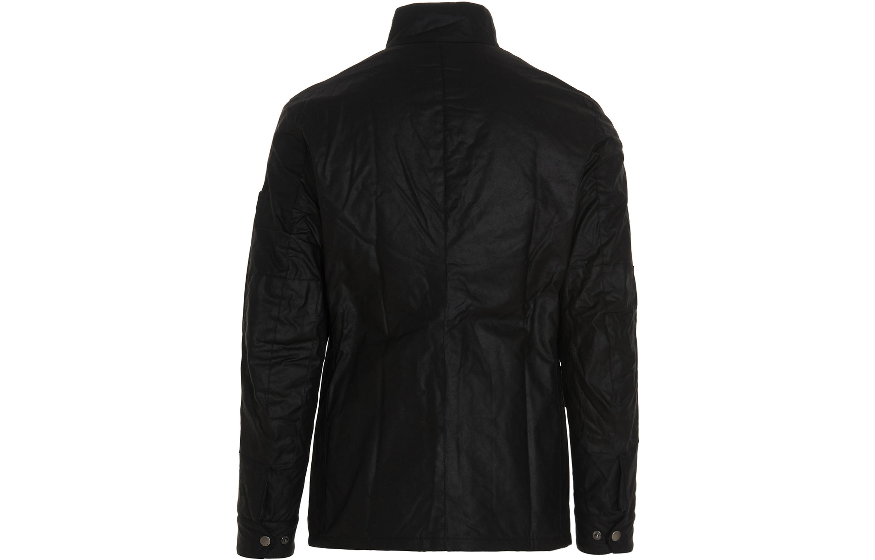 BARBOUR  Black Stand Collar Button-Up Jacket with Plain Pocket Design. MWX0337MWXBK91 圖 3