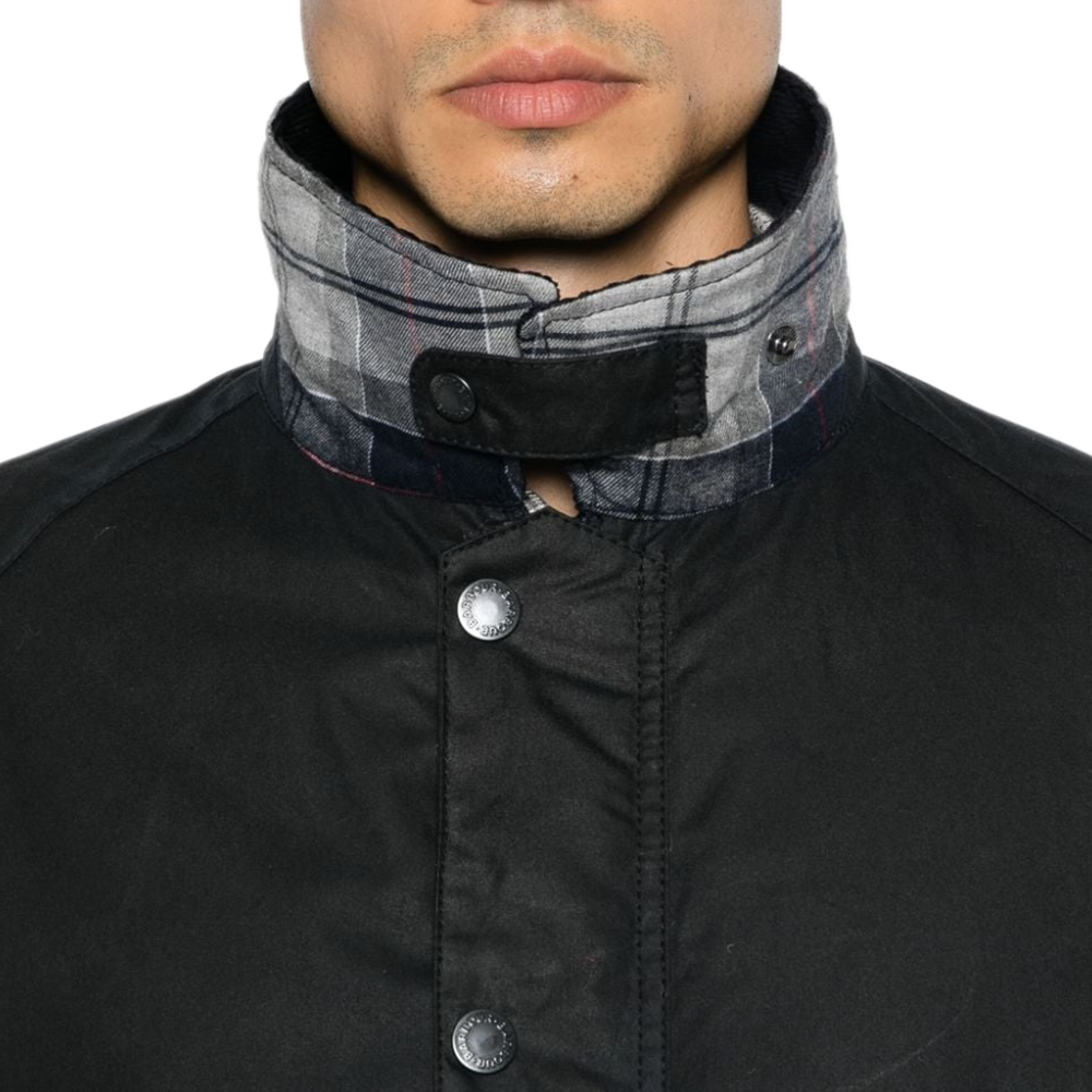 BARBOUR  Black Waxed Jacket - Solid Color, Slim Fit, Single-Breasted. MWX2201NY94 圖 6
