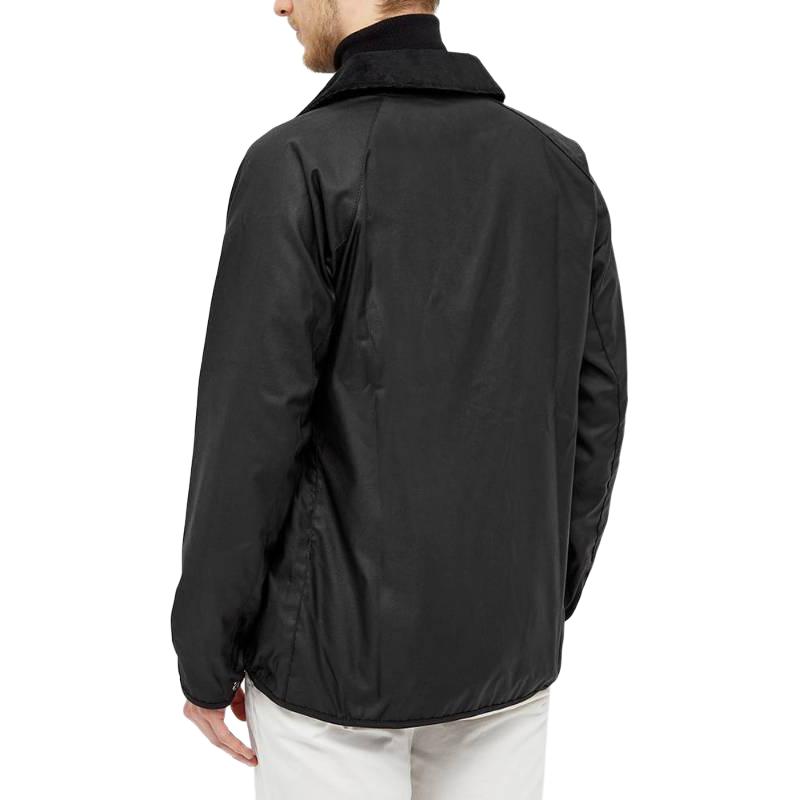 Purchase Barbour Jaket Hitam Waxed dengan Motif Huruf dan Penutup Resleting. MWX1716BK11