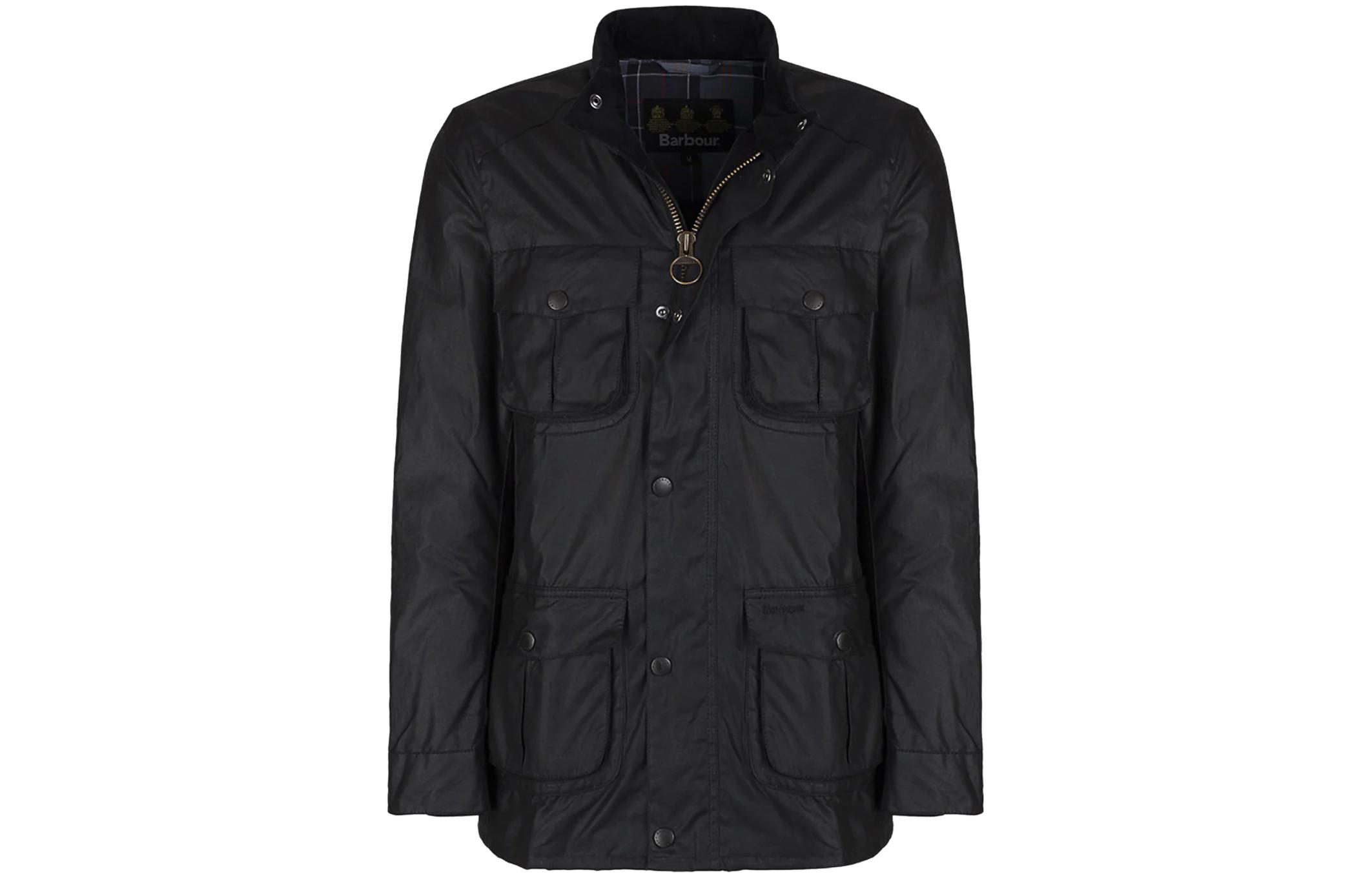 Barbour  Black Waxed Jacket with Stand Collar and Multiple Pockets. MWX0340BK72 圖 2