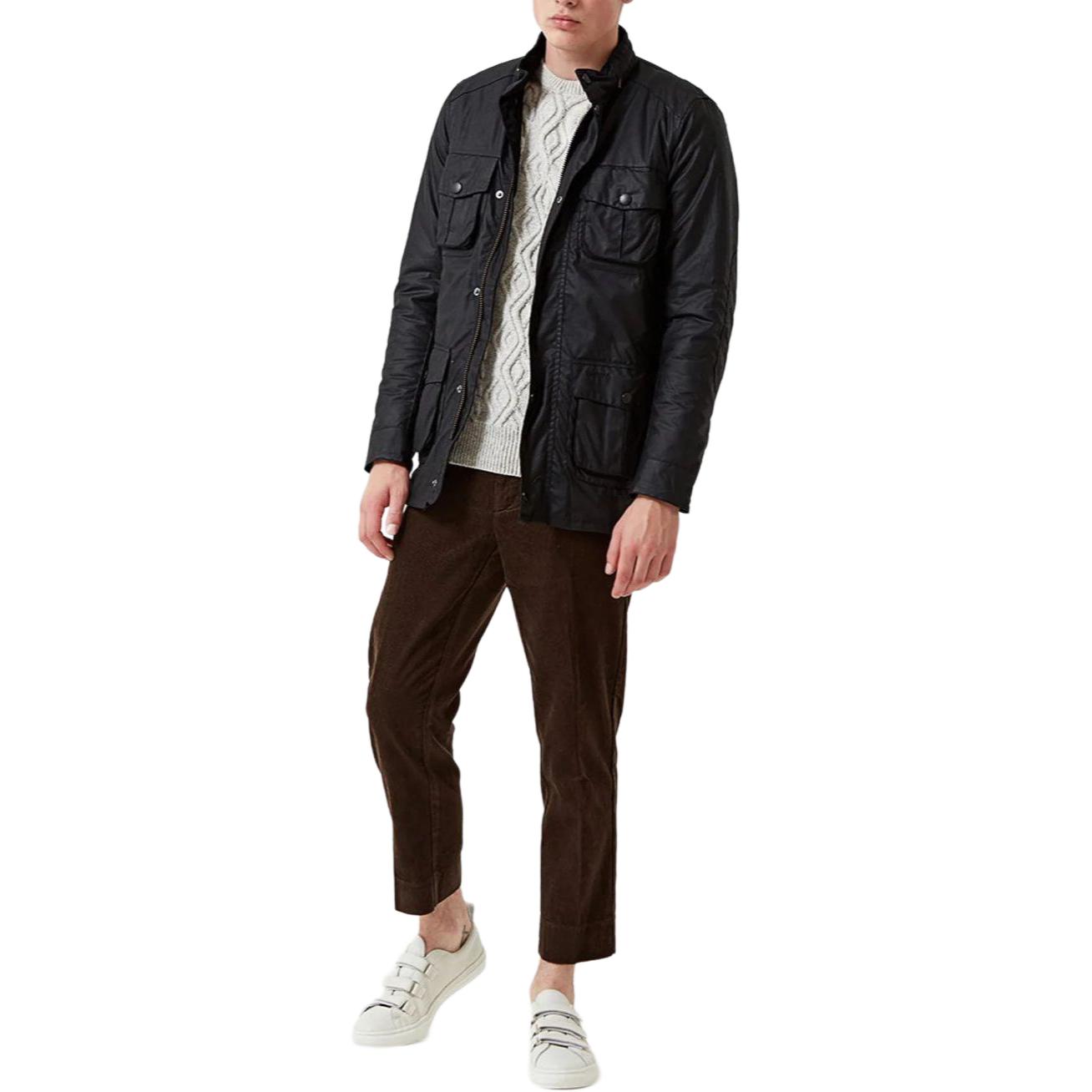 Barbour  Black Waxed Jacket with Stand Collar and Multiple Pockets. MWX0340BK72 圖 3