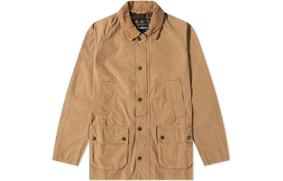 BARBOUR  Brown Solid Casual Single-Breasted Collared Jacket MCA0792BE31