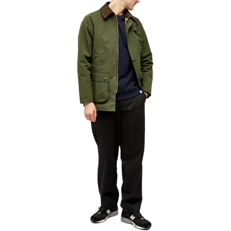 Barbour  Green Waxed Jacket with Turn-Down Collar and Long Sleeves. MCA0784SG51 圖 3