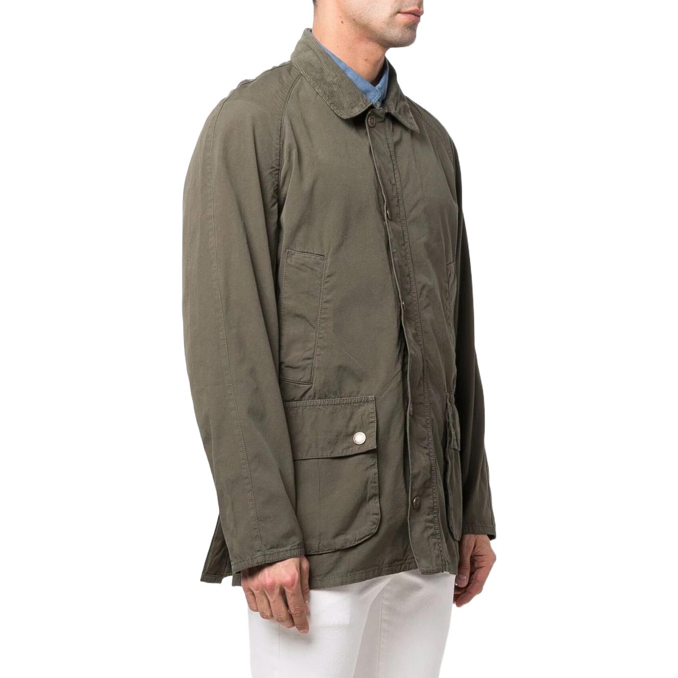 Shop BARBOUR Chaqueta Verde Militar Casual de Manga Larga con Botonadura Sencilla MCA0792OL51