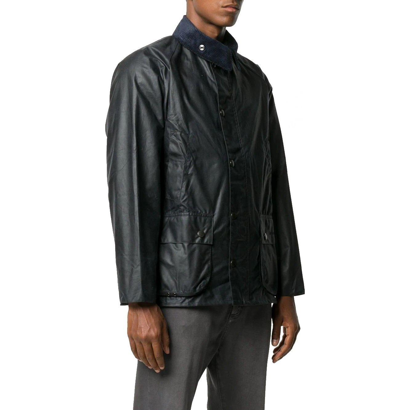 Barbour  Navy Waxed Jacket with Hidden Zipper and Multi-Pocket Design. MWX0018MWXNY91 圖 3