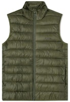Barbour Olive Green Zip-Up Sleeveless Jacket with Front Logo Print. MGI0024OL51 Barbour Olive Green Zip-Up Sleeveless Jacket with Front Logo Print. MGI0024OL51
