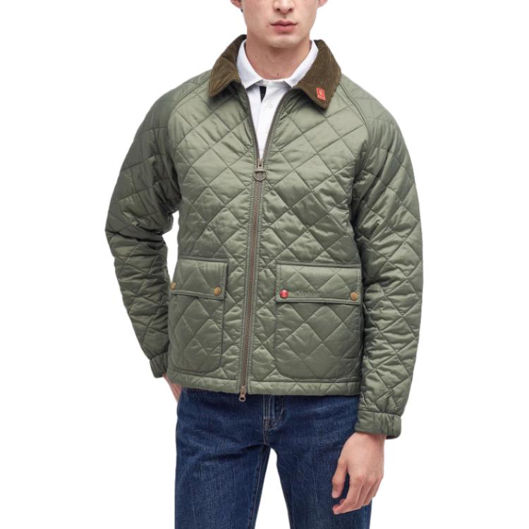 Purchase Barbour 轻便长袖菱形绗缝外套 浅苔绿色. MQU1763GN19