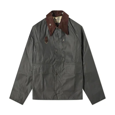 Barbour Sage Green Solid Waxed Zip-Up Jacket with Collar MWX1212SG51