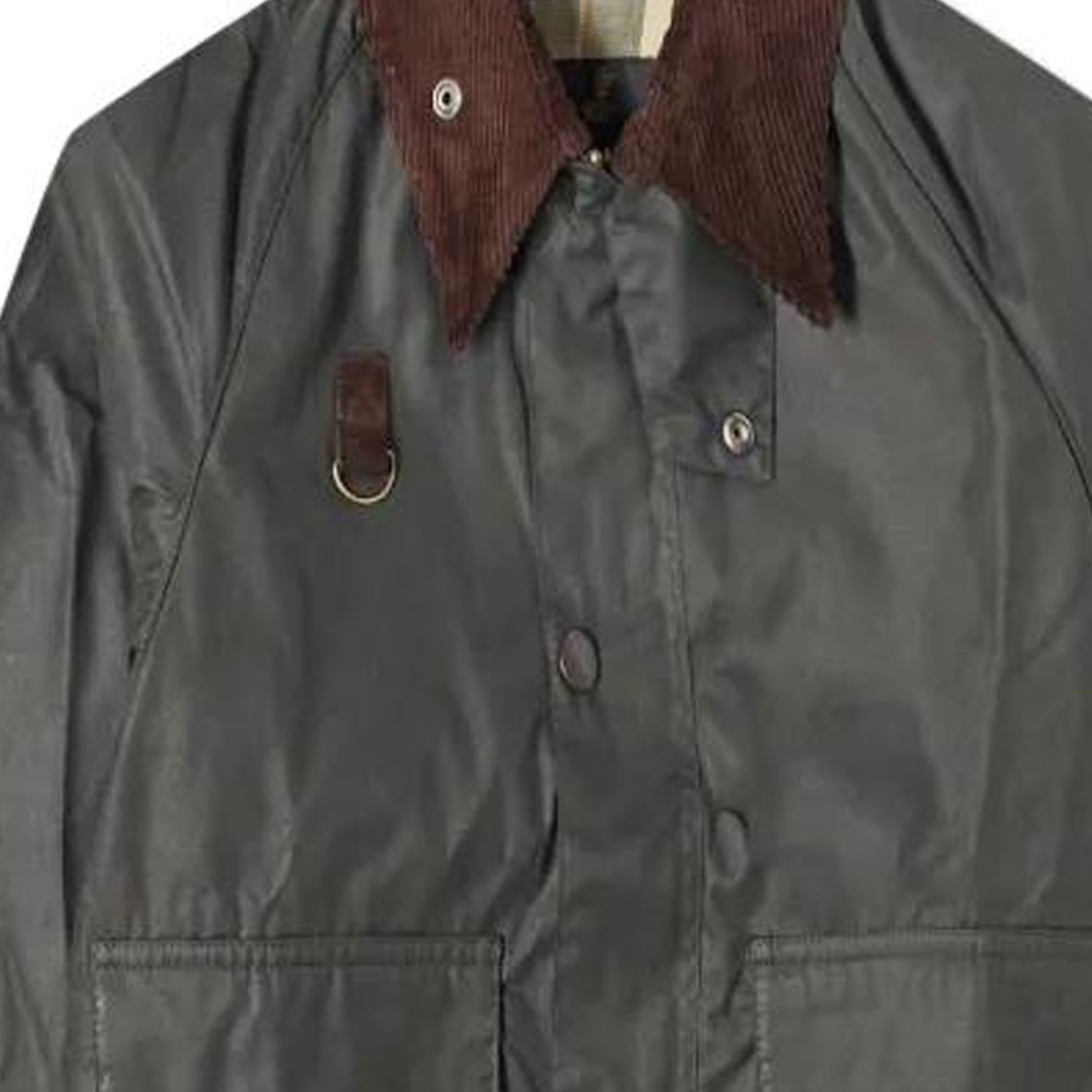 Cheap 巴伯尔鼠尾草绿色纯色蜡质拉链夹克带领子 MWX1212SG51