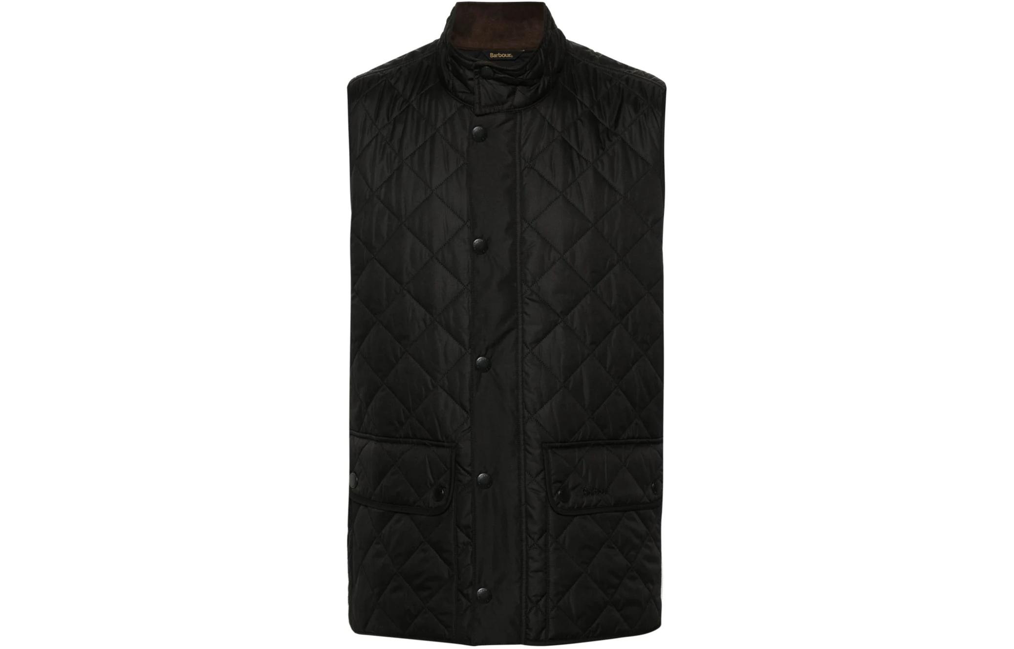 BARBOUR  Solid Quilted Button Sleeveless Vest Black MGI0245BK11