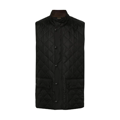BARBOUR Solid Quilted Button Sleeveless Vest Black MGI0245BK11