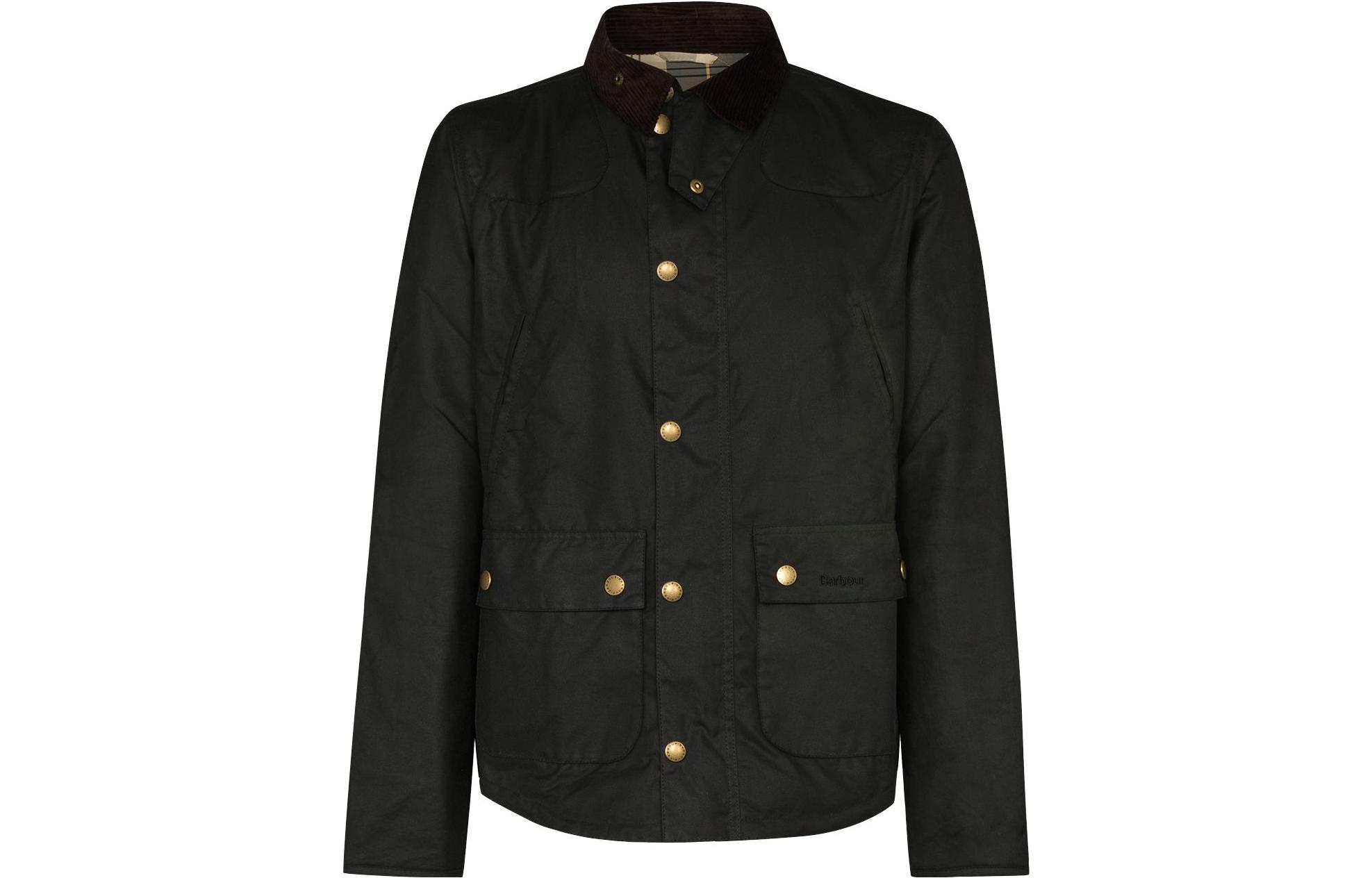 Order Barbour Jaket Hitam Stand Collar Single-Breasted Solid. MWX1106SG51