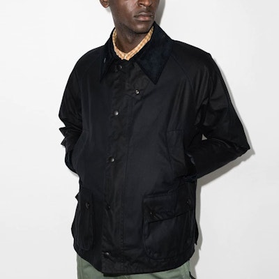 BARBOUR Jaket Kain Waxed Solid Warna Biru Navy. MWX0018NY91 Lookbook BARBOUR Jaket Kain Waxed Solid Warna Biru Navy. MWX0018NY91