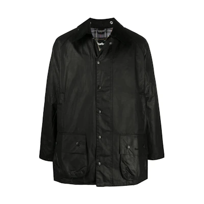 BARBOUR Solid Waxed Jacket Black Single-Breasted Casual Outerwear. MWX0017BK91-BK