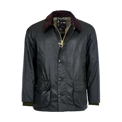 Barbour Waxed Cotton Jacket Long Sleeve Solid Color - Dark Green. MWX0018SG91