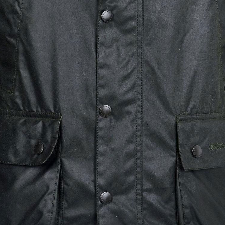 Cheap 巴伯尔男士深绿色纯色长袖蜡棉夹克. MWX0018SG91