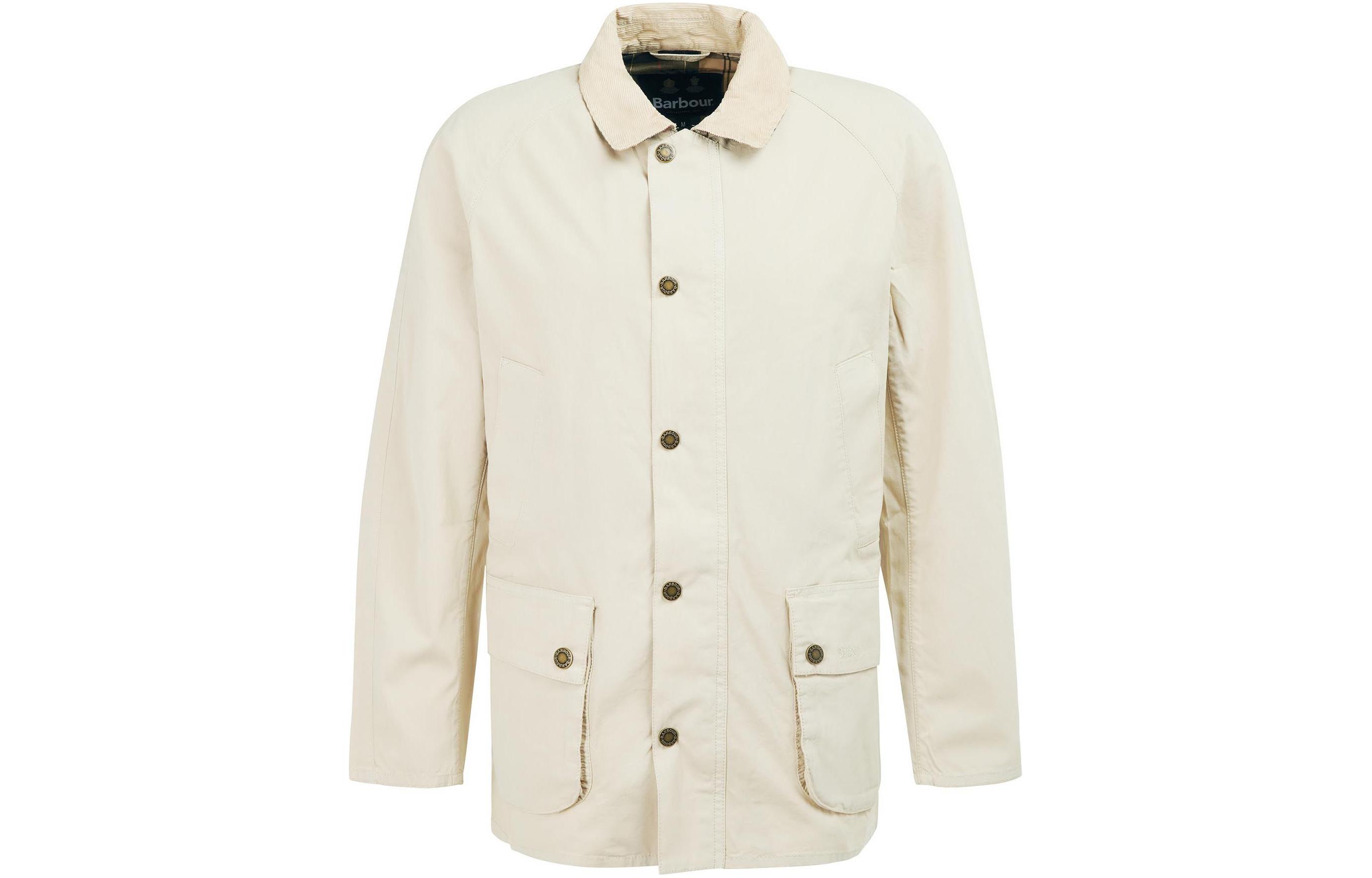 Barbour  White Solid Single-Breasted Long-Sleeve Jacket MCA0792ST11