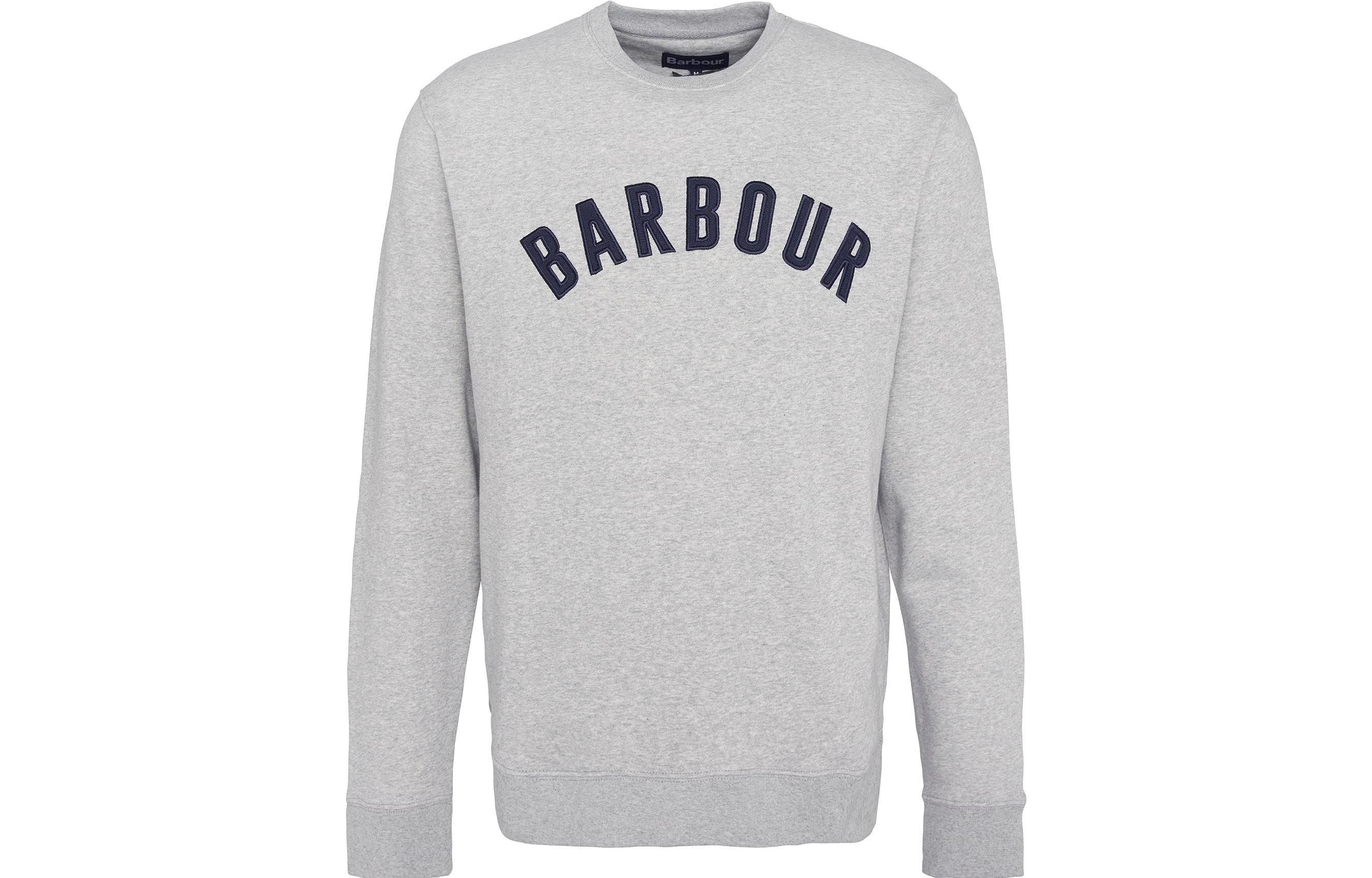 Barbour Addington Crewneck Letter Long Sleeve Sweatshirt Grey MOL0582GY52