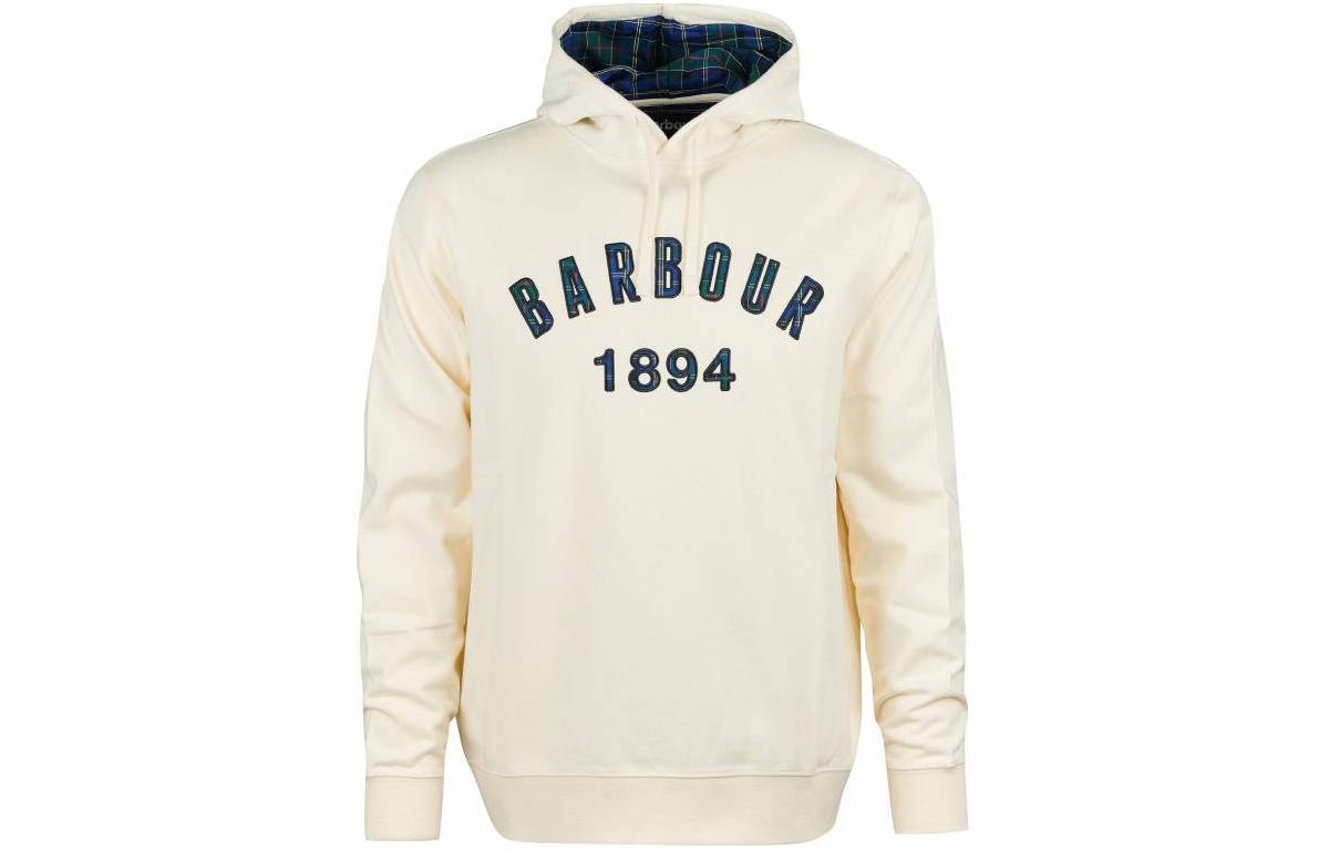 Barbour Alphanumeric Print Hoodie White Long Sleeve MOL0412BE13