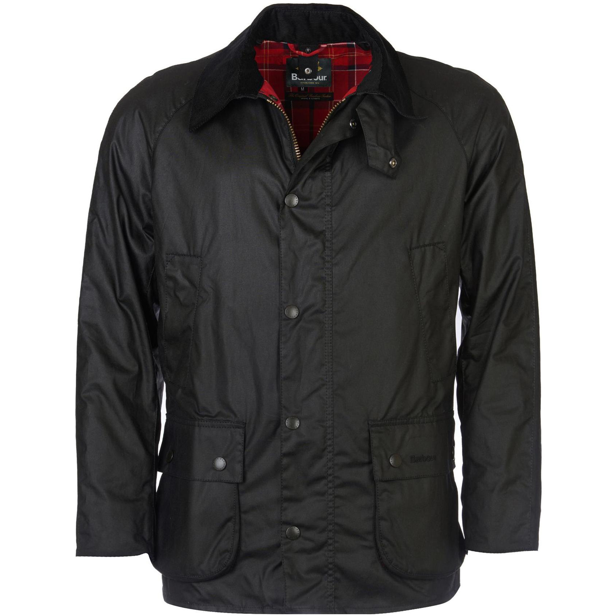 BARBOUR Ashby  Black Solid Waxed Cotton Jacket with Stand Collar. MWX0339BK71