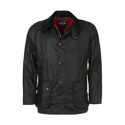 BARBOUR Ashby Black Solid Waxed Cotton Jacket with Stand Collar. MWX0339BK71