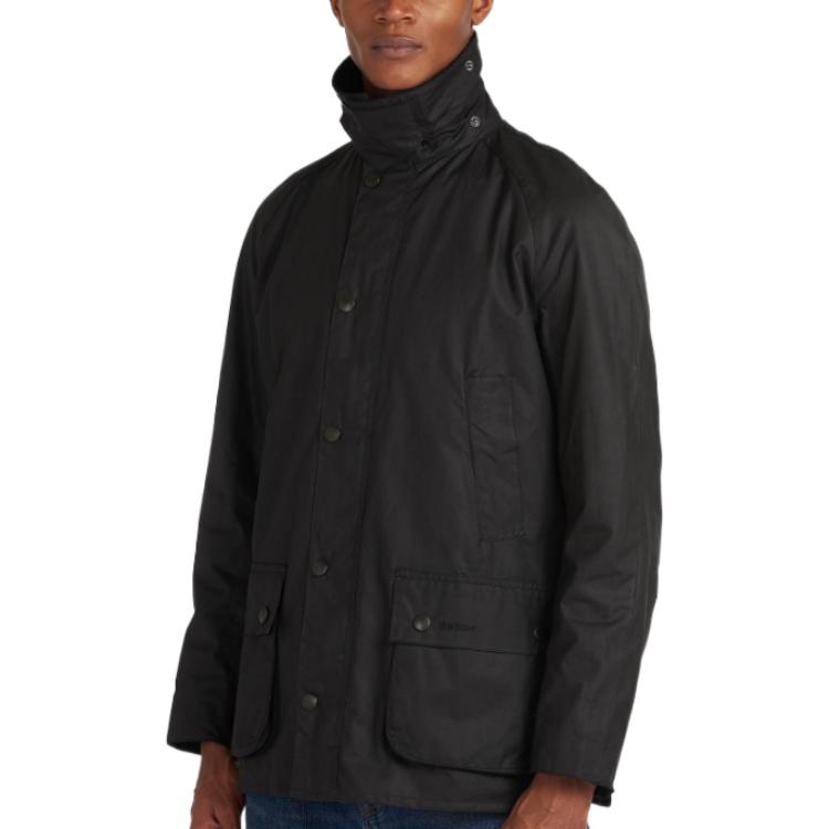 Purchase BARBOUR Ashby Jaket Hitam Waxed Cotton dengan Kerah Berdiri. MWX0339BK71