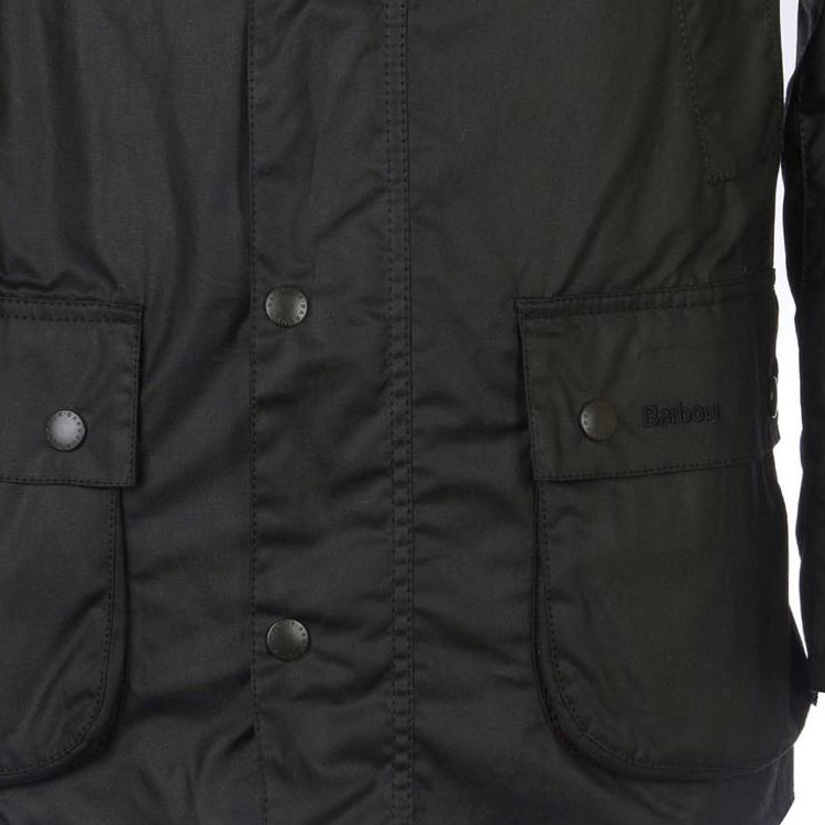 Sizing BARBOUR Ashby Jaket Hitam Waxed Cotton dengan Kerah Berdiri. MWX0339BK71