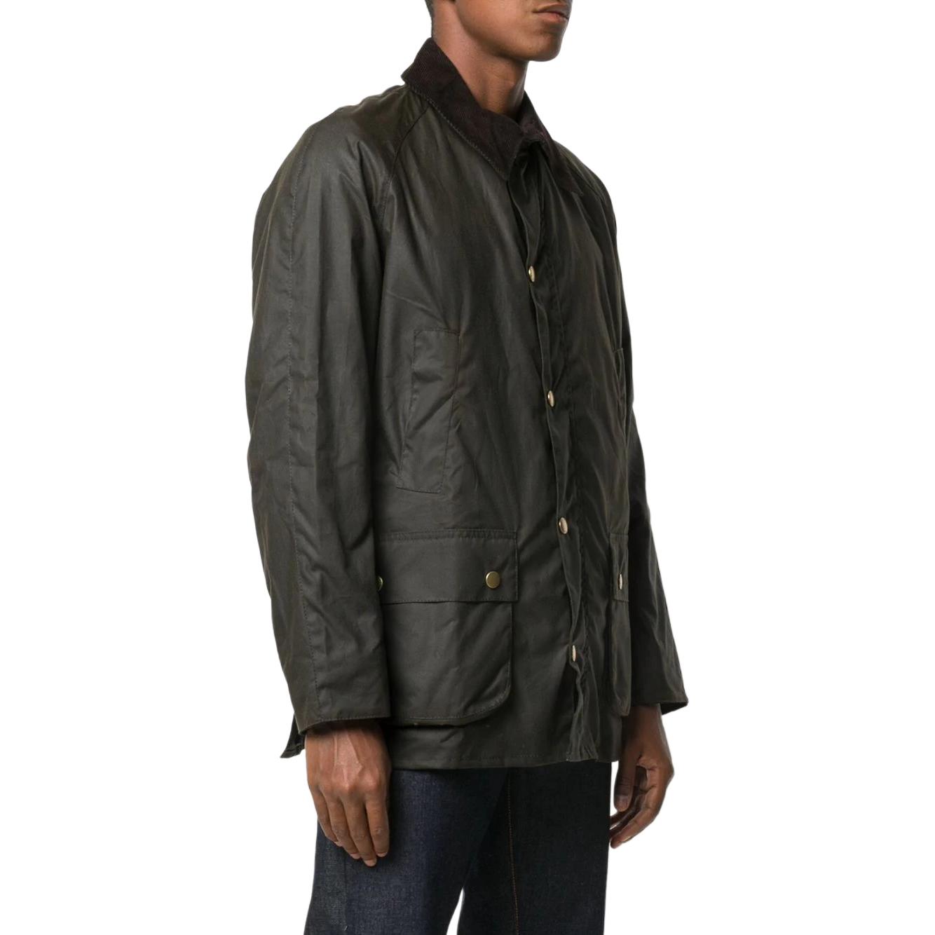Details for 바버 애쉬비 왁스 재킷 남성용 그린 콘트라스트 칼라 캐주얼 코트. MWX0339MWX-OL71
