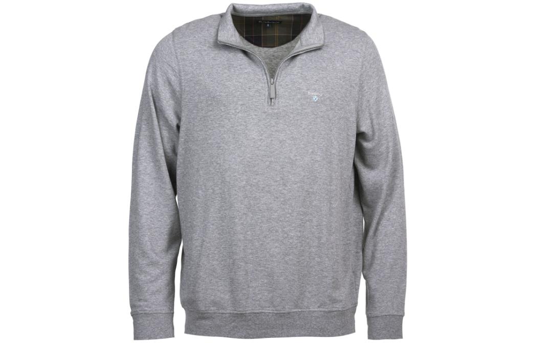 Barbour Batten Half Zip Sweatshirt Gray Casual Letter Print Pullover MOL0204GY52