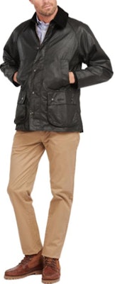 BARBOUR Bedale Jaket Kasual Hitam Waxed dengan Resleting dan Kancing. MWX0018BK91 Lookbook BARBOUR Bedale Jaket Kasual Hitam Waxed dengan Resleting dan Kancing. MWX0018BK91