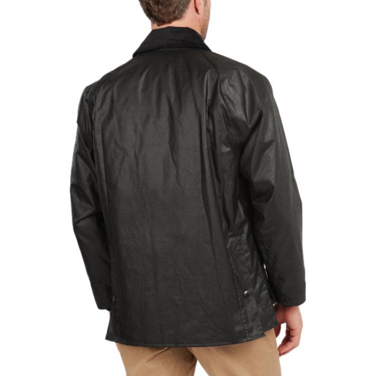Shop BARBOUR Bedale Jaket Kasual Hitam Waxed dengan Resleting dan Kancing. MWX0018BK91
