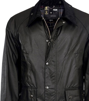 BARBOUR Bedale Jaket Kasual Hitam Waxed dengan Resleting dan Kancing. MWX0018BK91 Details for BARBOUR Bedale Jaket Kasual Hitam Waxed dengan Resleting dan Kancing. MWX0018BK91