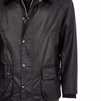 Sizing BARBOUR Bedale 黑色蠟質休閒外套,拉鍊鈕扣設計。 MWX0018BK91