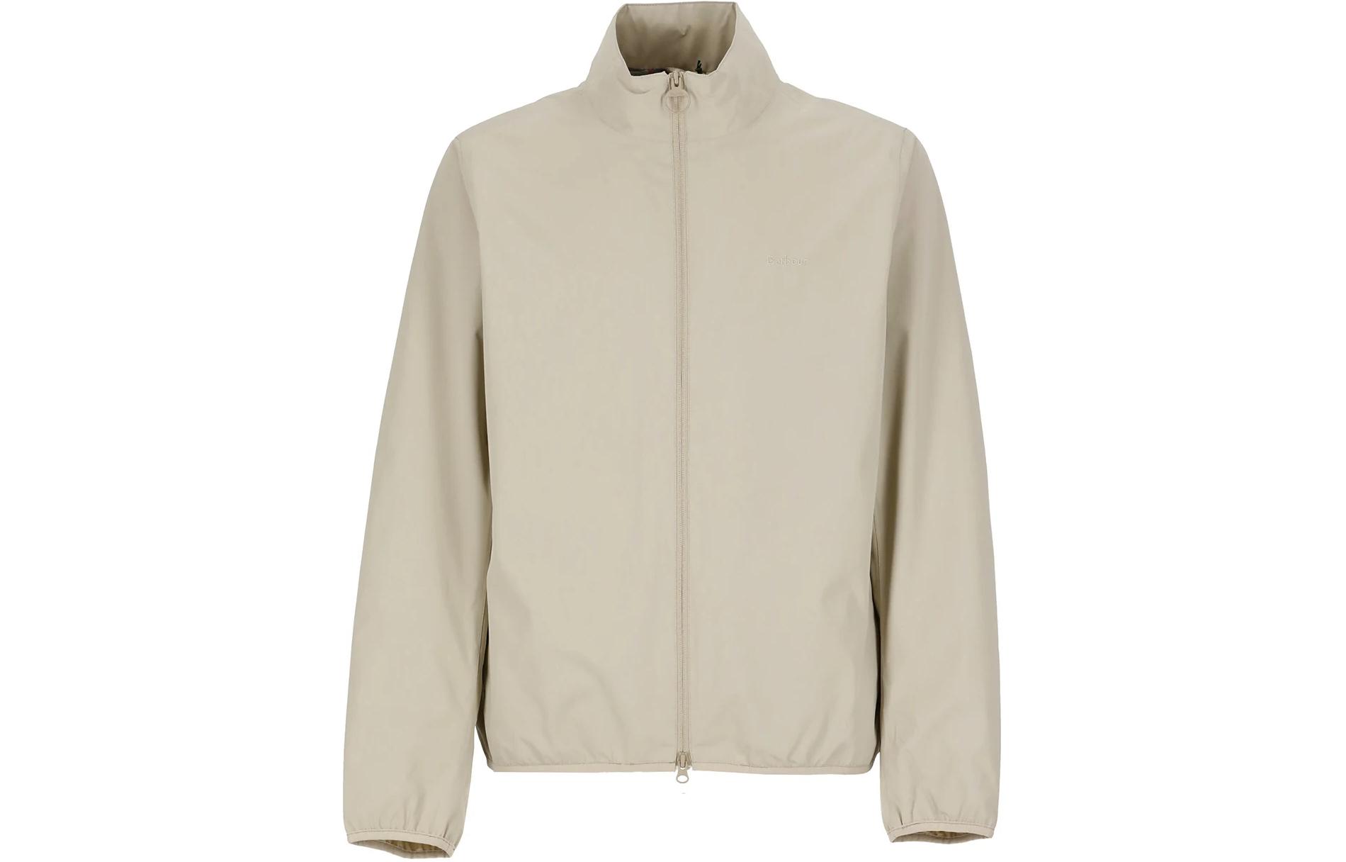 Barbour Beige Solid Zip-Up Stand Collar Jacket MWB0939MWBST11