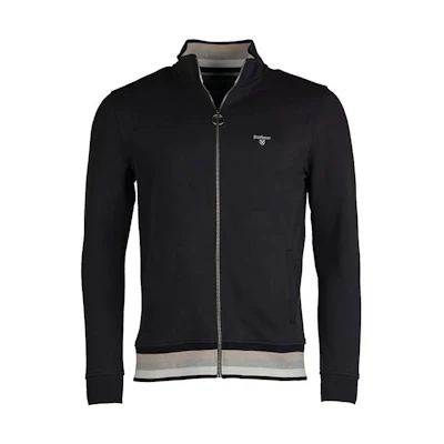 Barbour Black Colorblock Logo Print Stand Collar Jacket MOL0408-BK