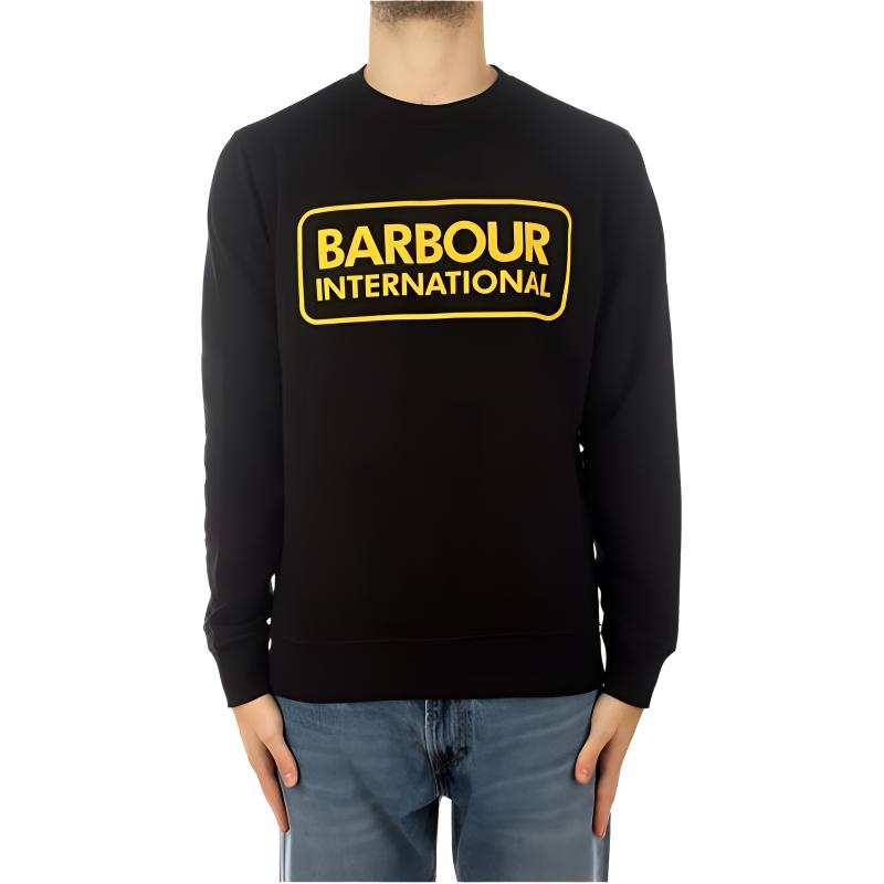 Barbour Black Crewneck Sweatshirt with Letter Print Long Sleeves MOL0156BK31