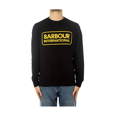 Barbour Black Crewneck Sweatshirt with Letter Print Long Sleeves MOL0156BK31