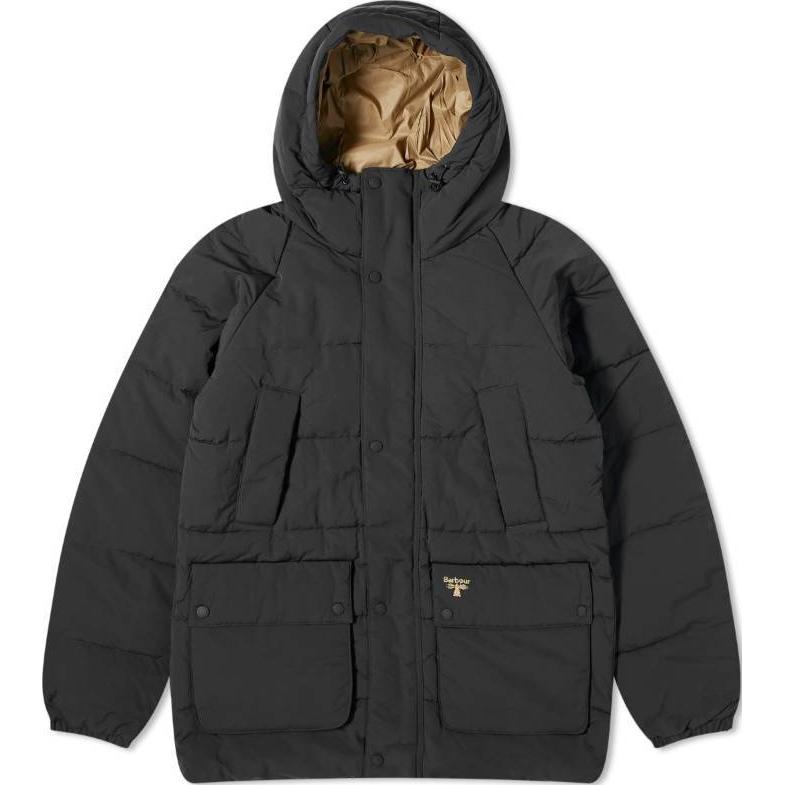 Barbour Black Full-Zip Hoodie Jacket with Logo Embroidery MQU1721BK11