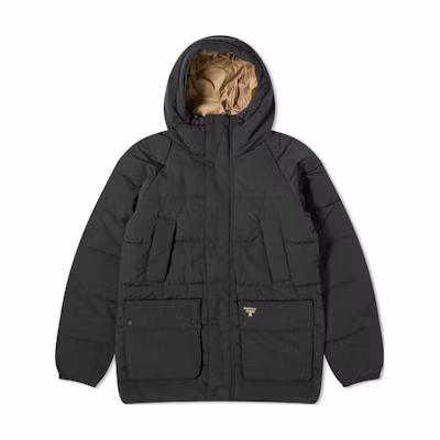 Barbour Black Full-Zip Hoodie Jacket with Logo Embroidery MQU1721BK11
