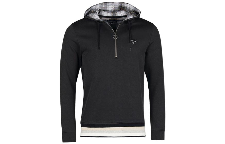 Barbour Black Plaid Zip-Up Hoodie MOL0409-BK