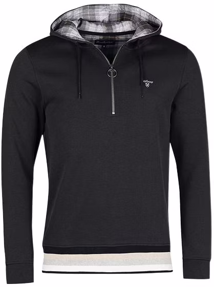 barbour-black-plaid-zip-up-hoodie-mol-0409-bk