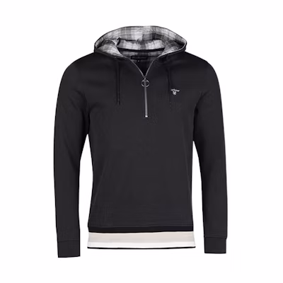 Barbour Black Plaid Zip-Up Hoodie MOL0409-BK