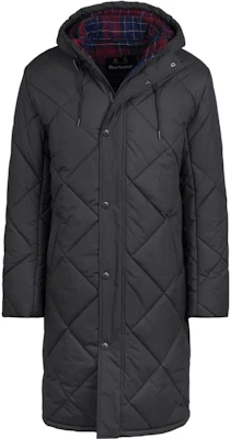 Barbour 黑色菱格紋中長款休閒外套 MQU1599NY91-BK Buy Barbour 黑色菱格紋中長款休閒外套 MQU1599NY91-BK