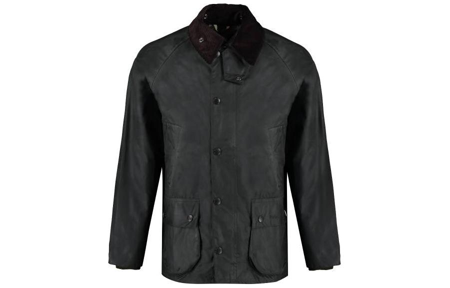 Barbour Black Solid Casual Long-Sleeve Collared Jacket MMWX0018SG91
