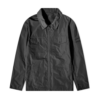 Barbour Black Solid Collar Long Sleeve Jacket with Zipper Pockets MCA0900BK11