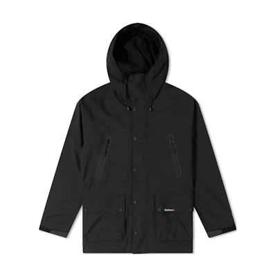 Barbour Black Solid Color Hooded Zip-Up Jacket MWB1080-BK11
