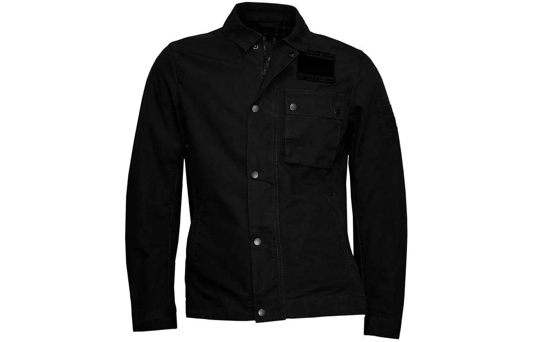 Barbour Black Solid Zip-Up Collared Slim-Fit Jacket MCA0976BK11